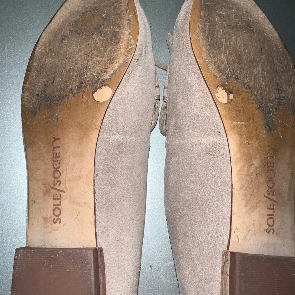 Sole Society Hadlee Taupe Suede Leather Loafer EUC size 7.5 - Picture 10 of 11